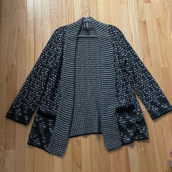 Marisa Christina Grey and Black Sweater Jacket Size XL - Picture 1 of 7